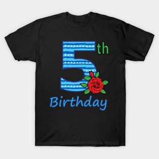 5th Floral - 5th Birthday - Flower - Floral - Birthday Party gift T-Shirt